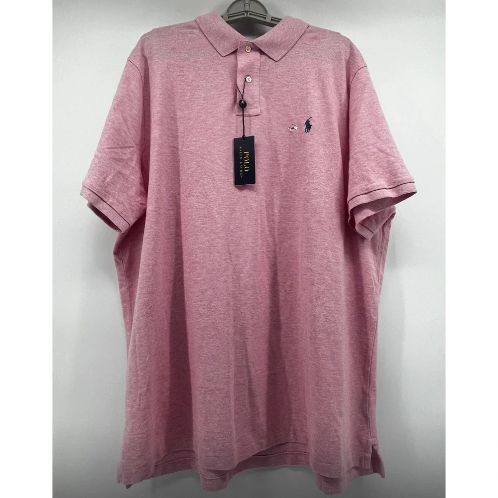 Polo Ralph Lauren Polo Mens XXL Polo Shirt Short Sleeve‎ Pink 100% Cotton